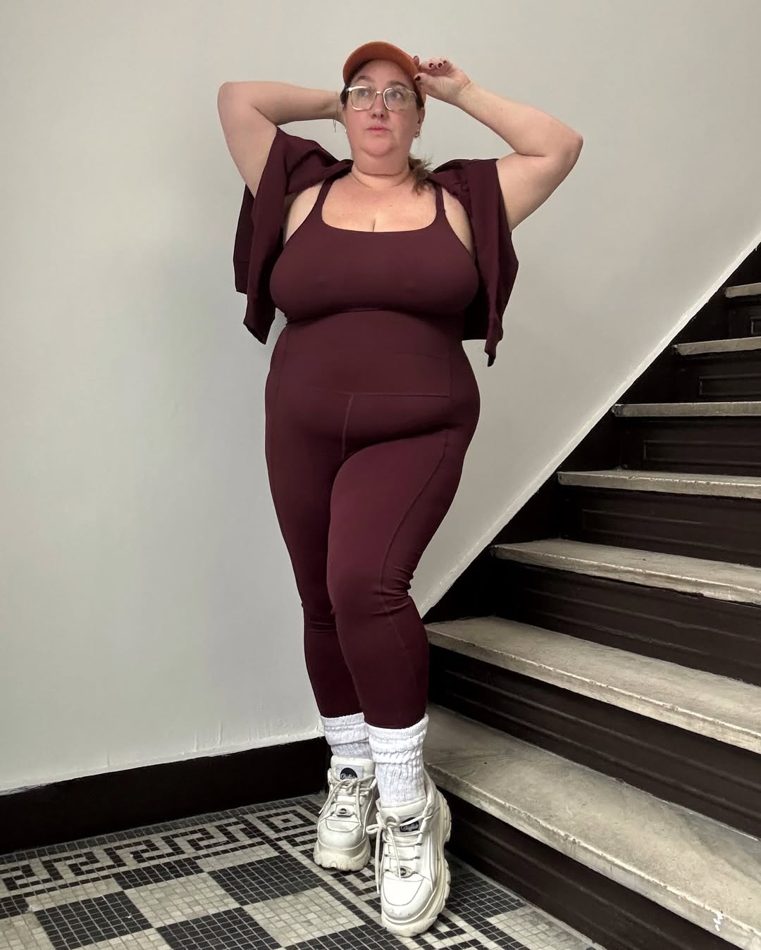 Monochrome Activewear Set + Layered Zip Hoodie