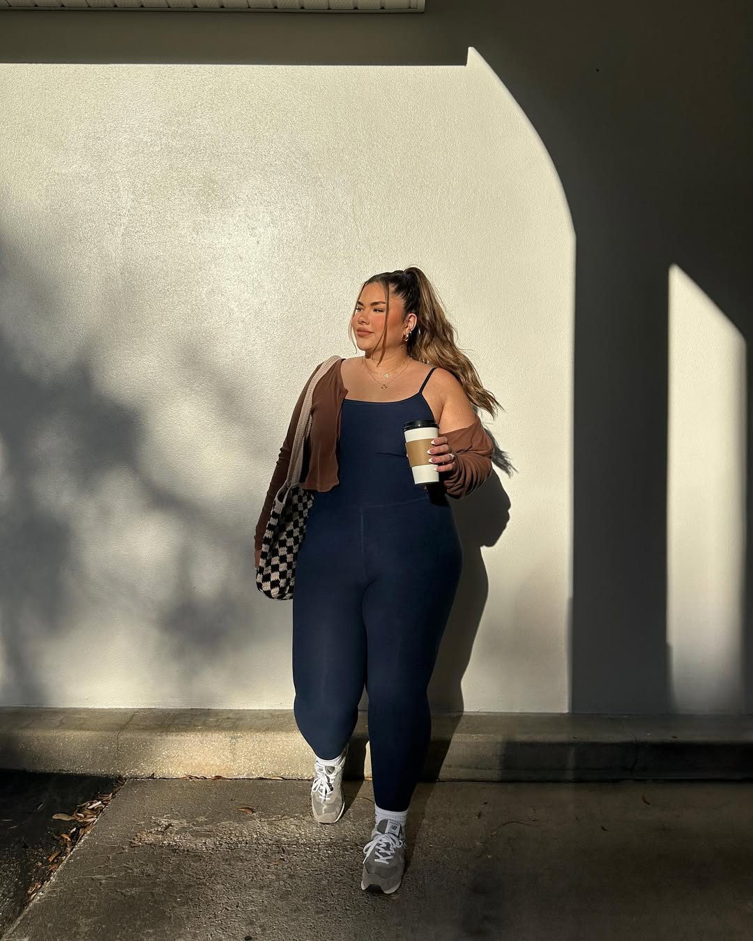 Navy One-Piece Set + Cropped Knit Layer