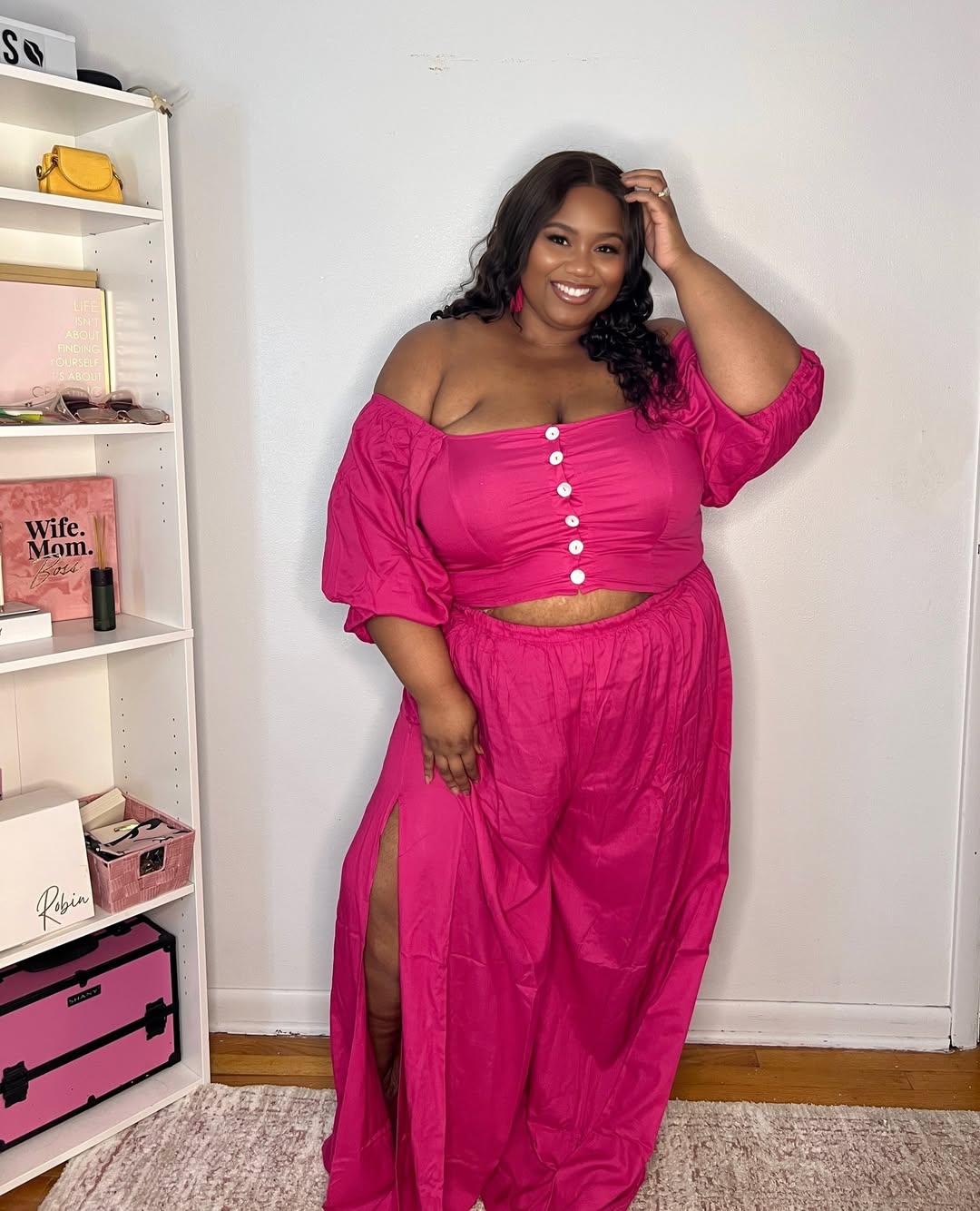 Off-Shoulder Crop Set + Breezy Slit Skirt