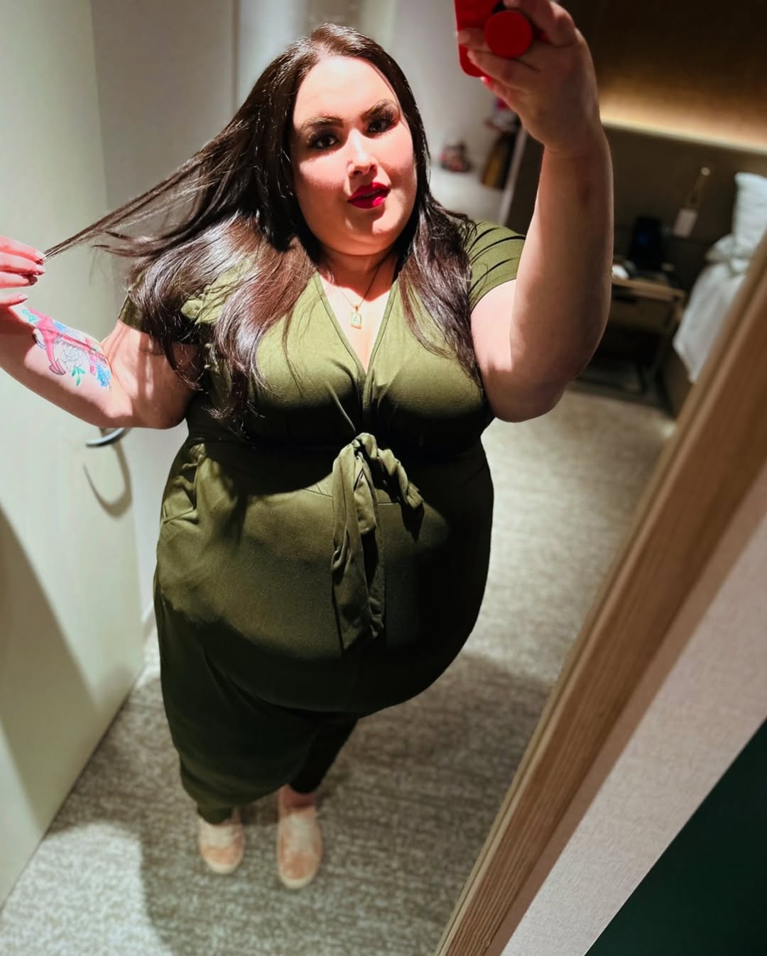 Olive Tie-Waist Jumpsuit + Sleek Length