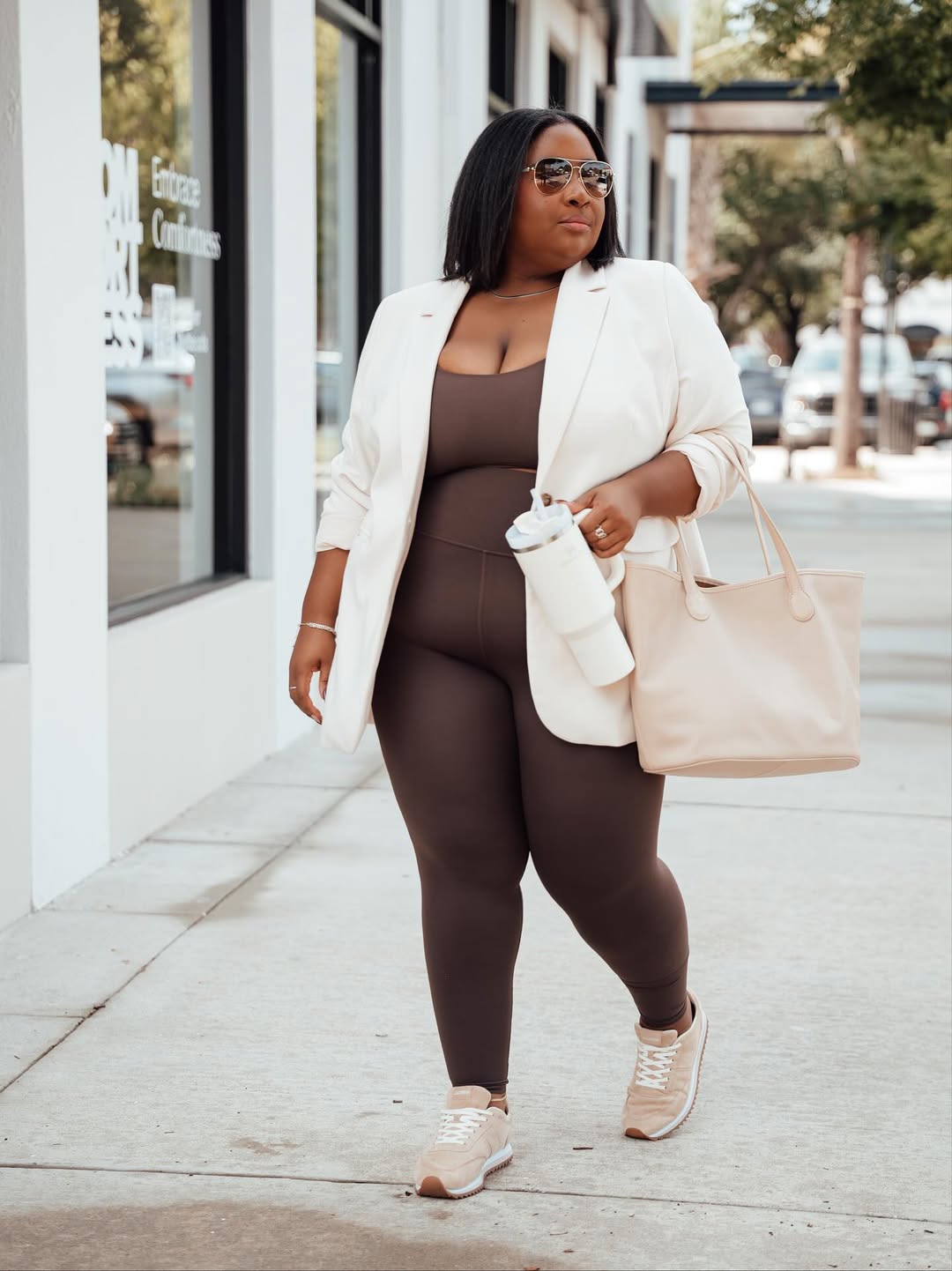 Soft Blazer Layering + Streamlined Active Set