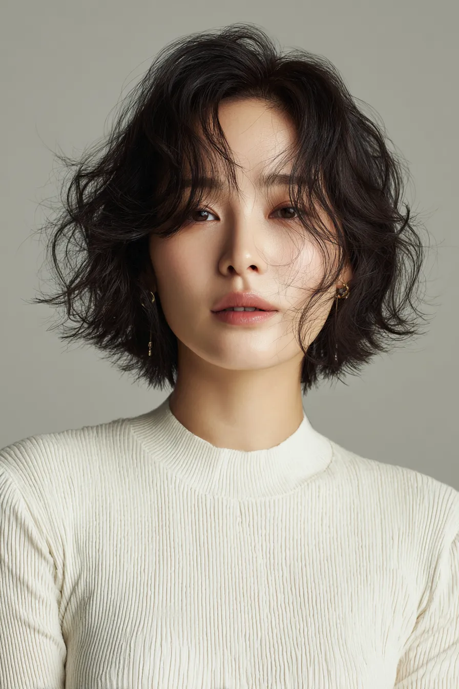 Airlight Wavy Bob with Soft Curtain Fringe