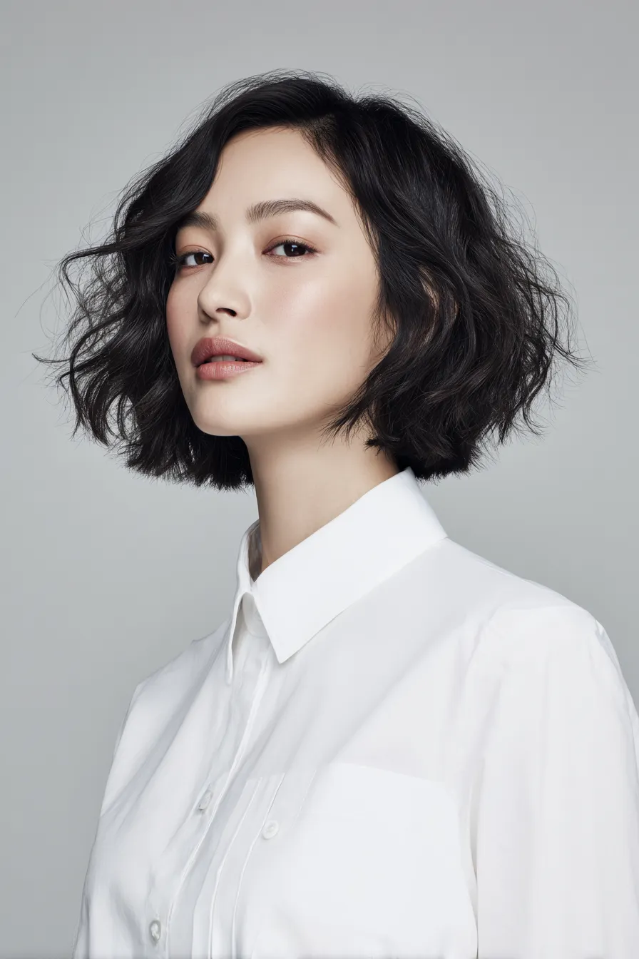 Structured Wavy Bob