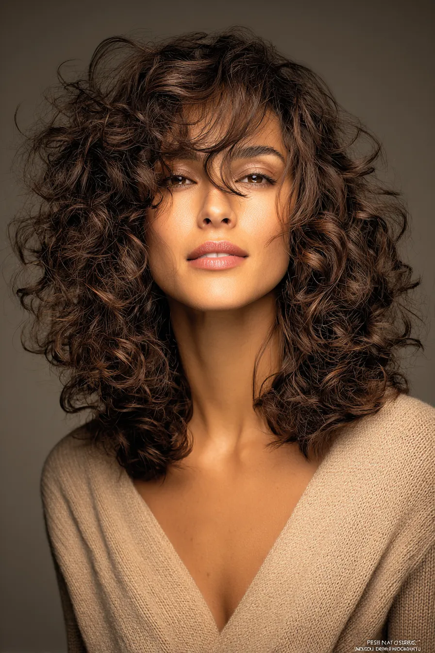 Voluminous Curly Mid-Length Lift