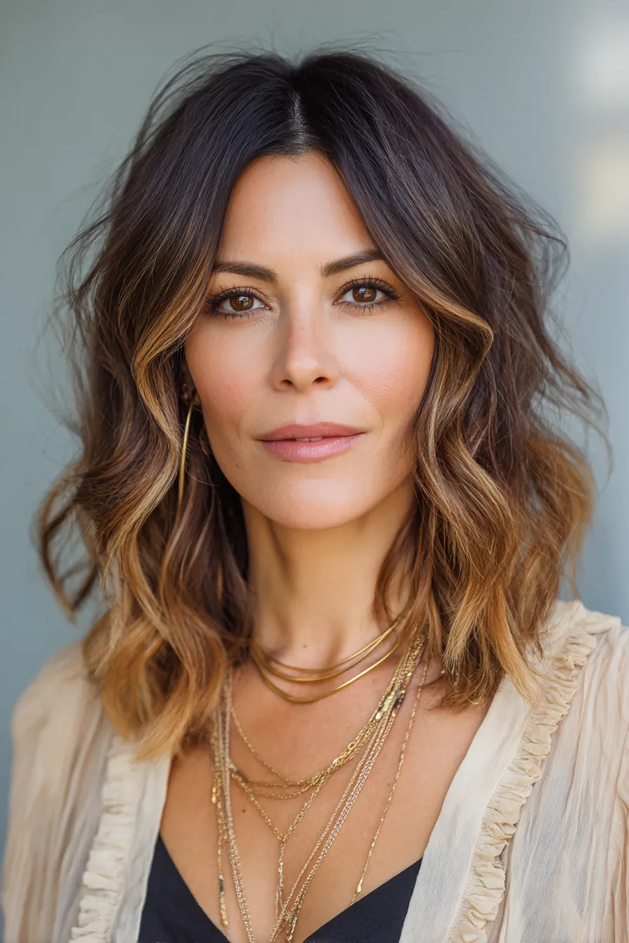 Textured Balayage Lob