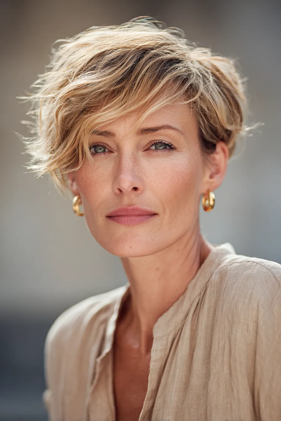 Tousled Blonde Pixie