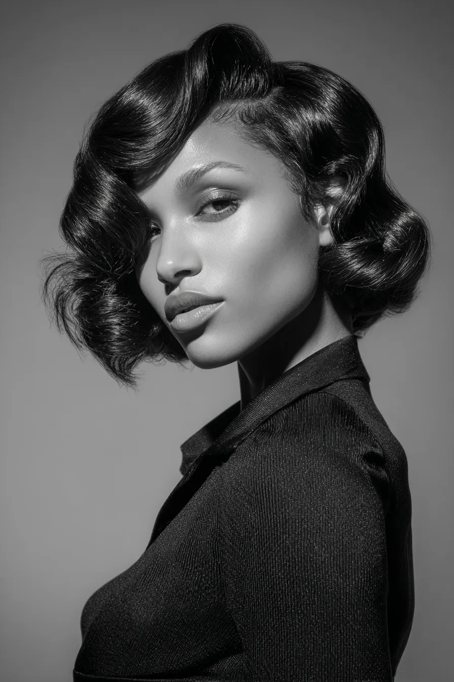 Sculpted Retro Wave Bob