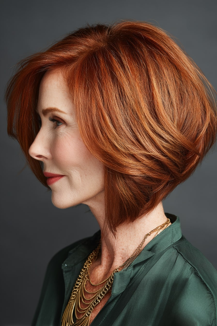 Sculpted Copper Stacked Bob