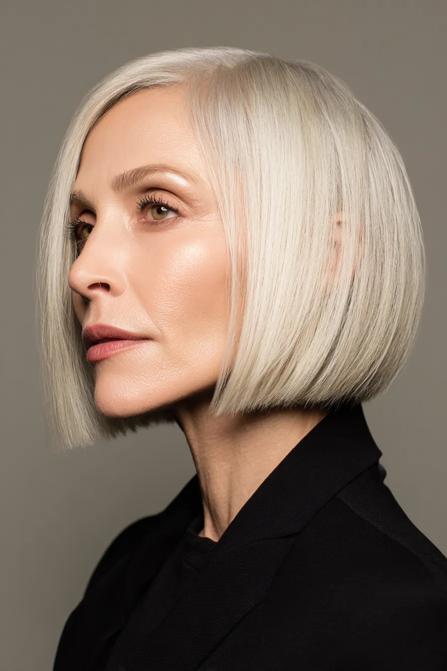 Ice-Blonde Sculpted Bob