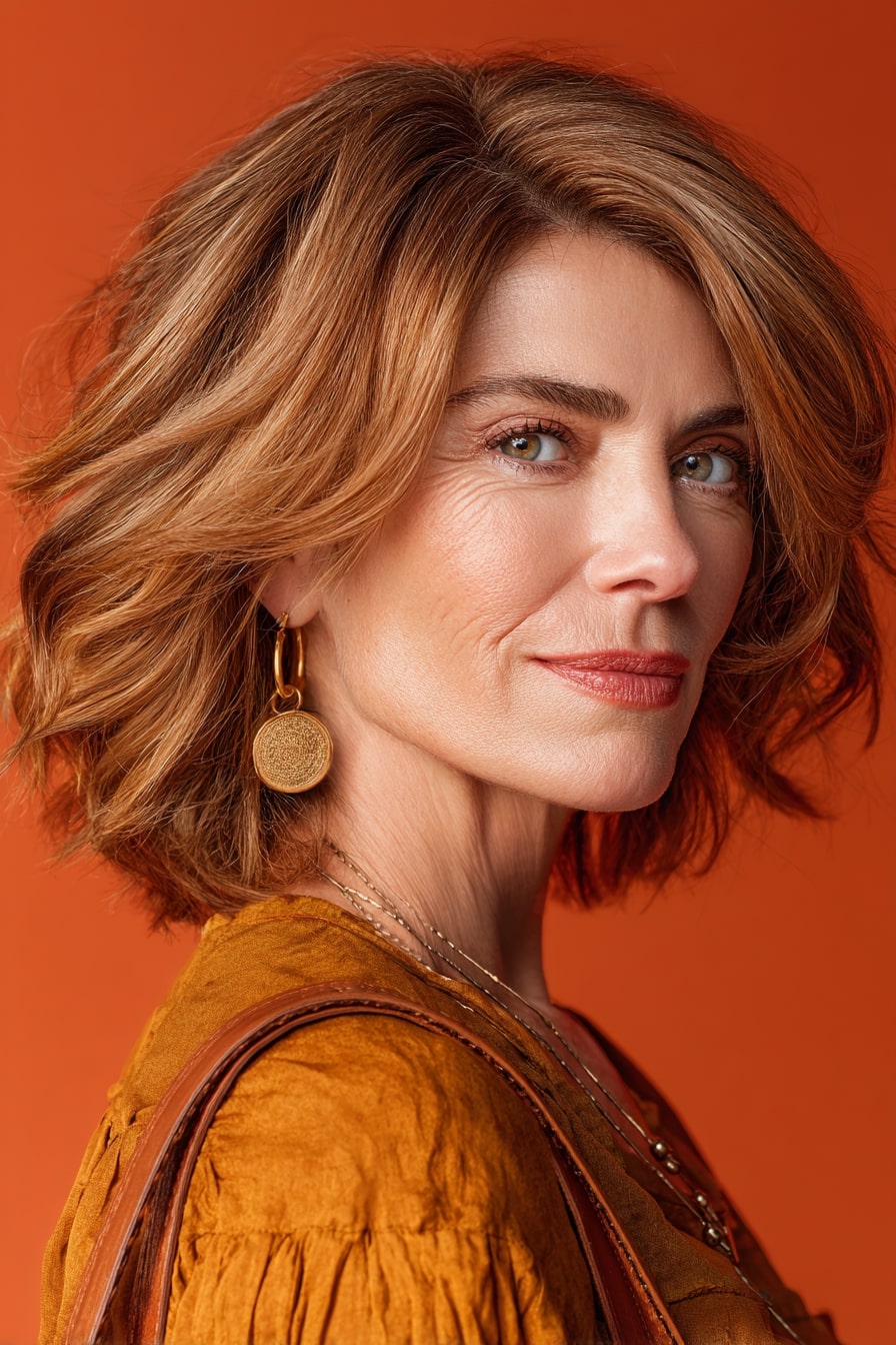 Volumized Copper Wave Bob