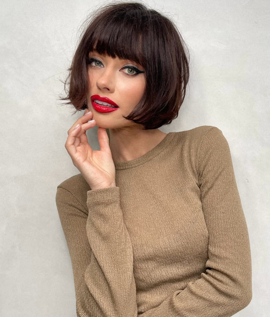 Rounded French Bob + Soft Blunt Fringe