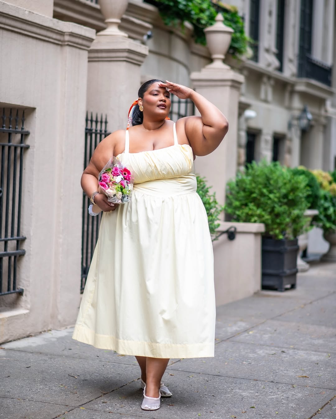 Ruched Sundress + Ballet Flats