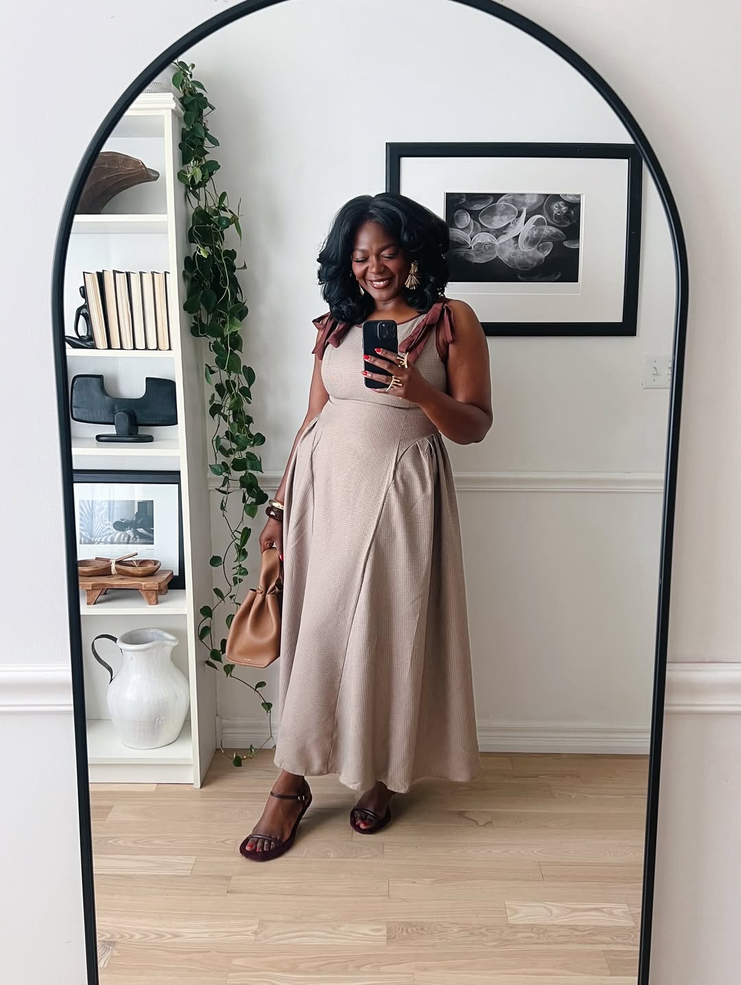 Soft Tie-Strap Dress + Flowing Midi Skirt