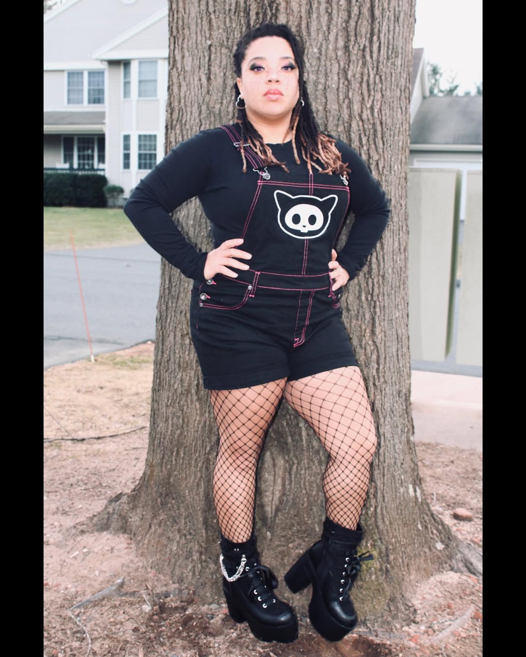 Structured Skull Short-Alls + Platform Boots