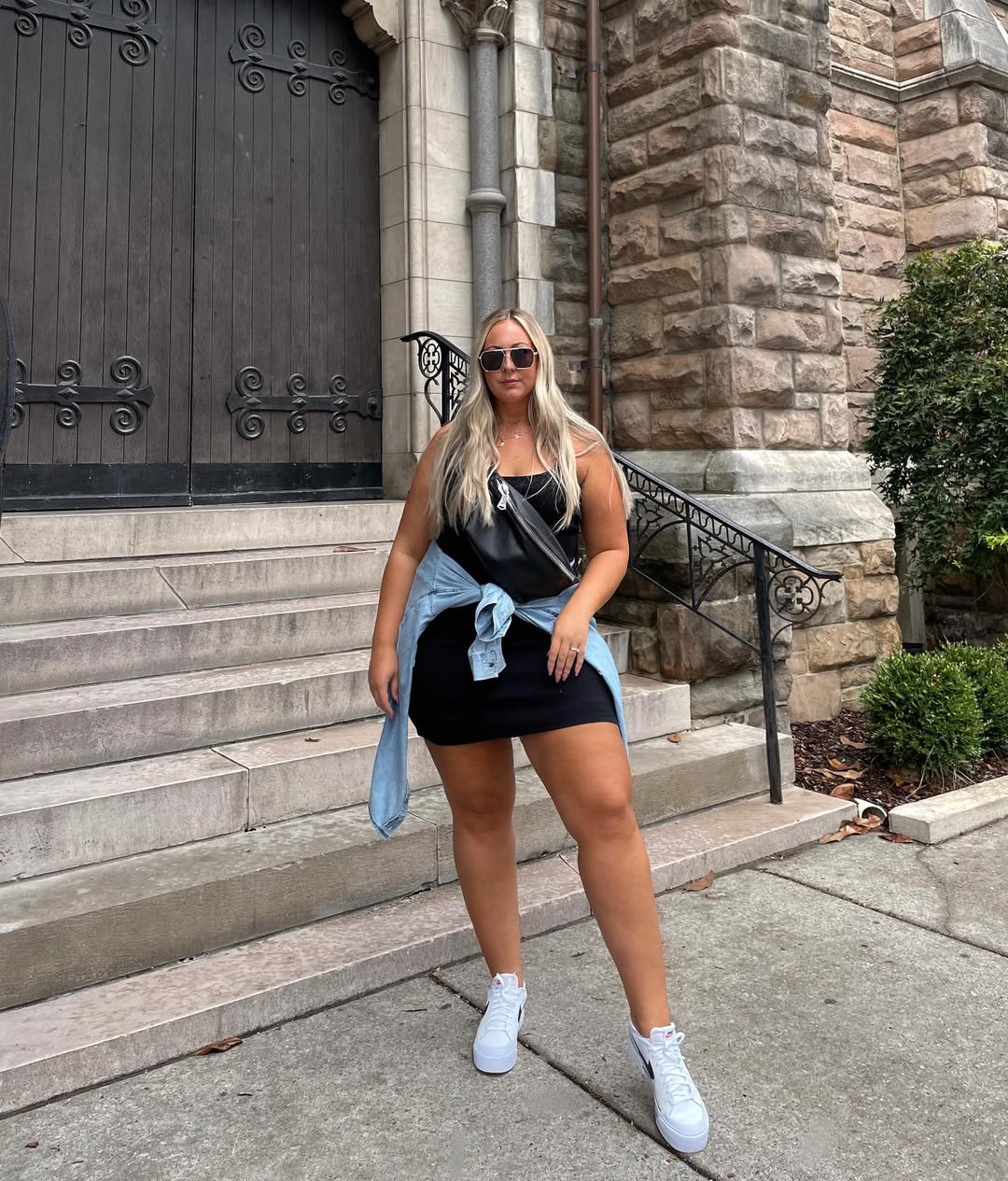 Satin Slip Mini Dress + Tied Denim Layer