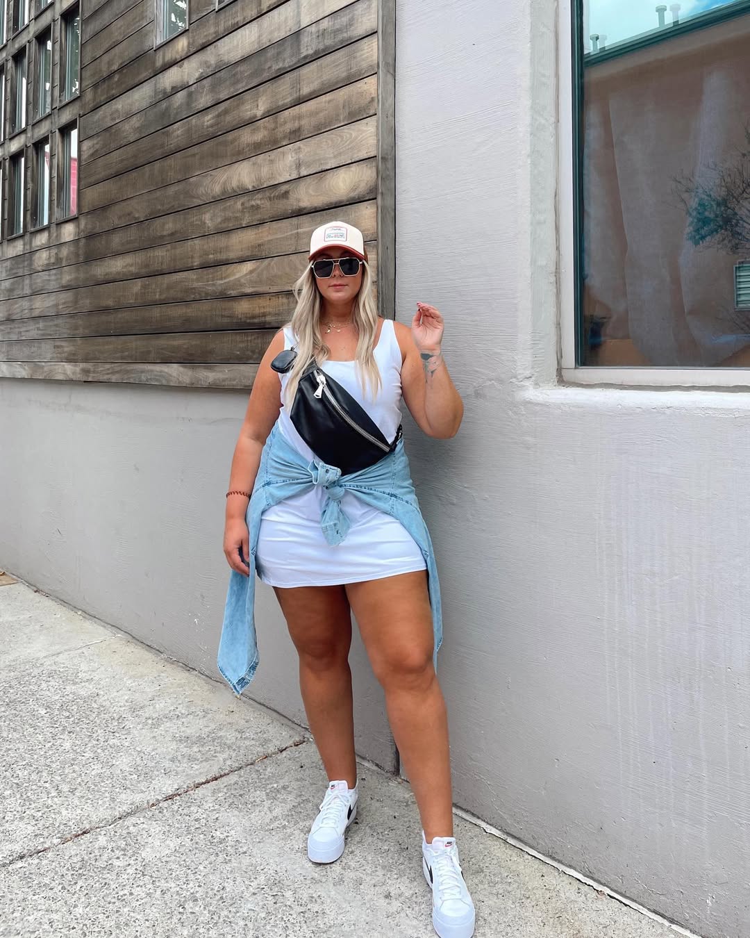 Tank Mini Dress + Tied Chambray Layer