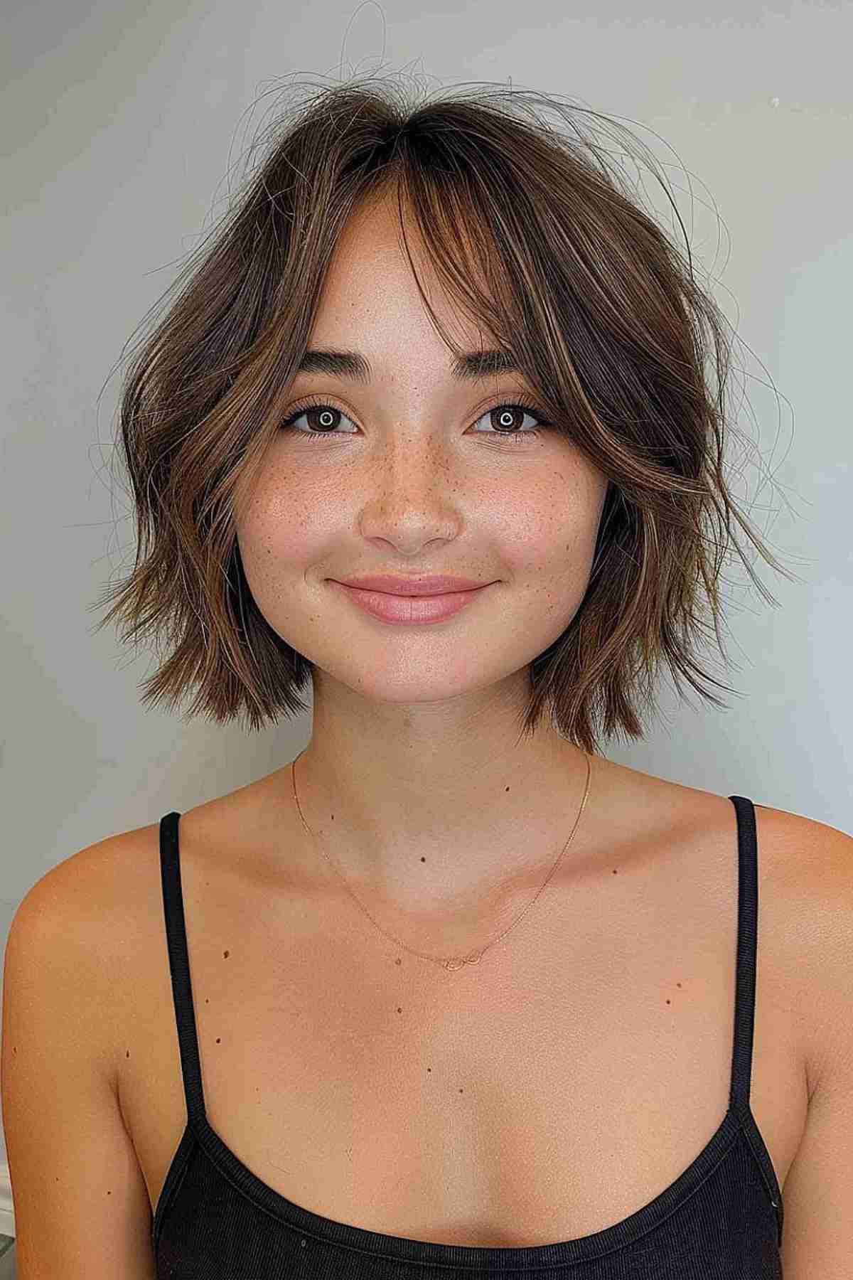Textured Bob with Soft Fringe