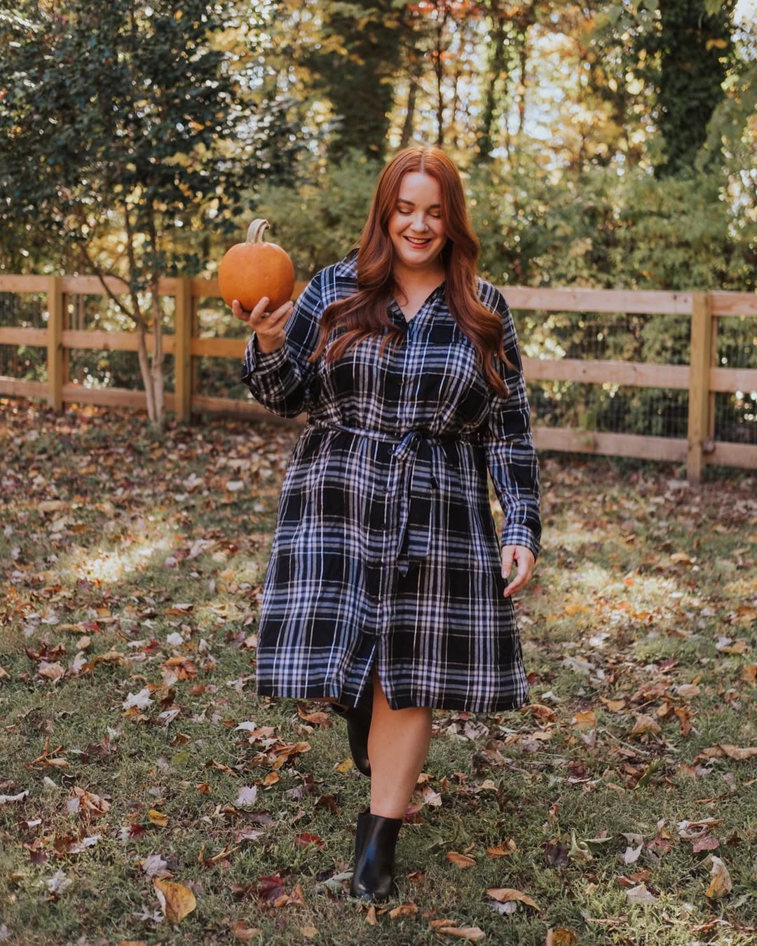 Belted Flannel Shirt Dress + Sleek Ankle Boots