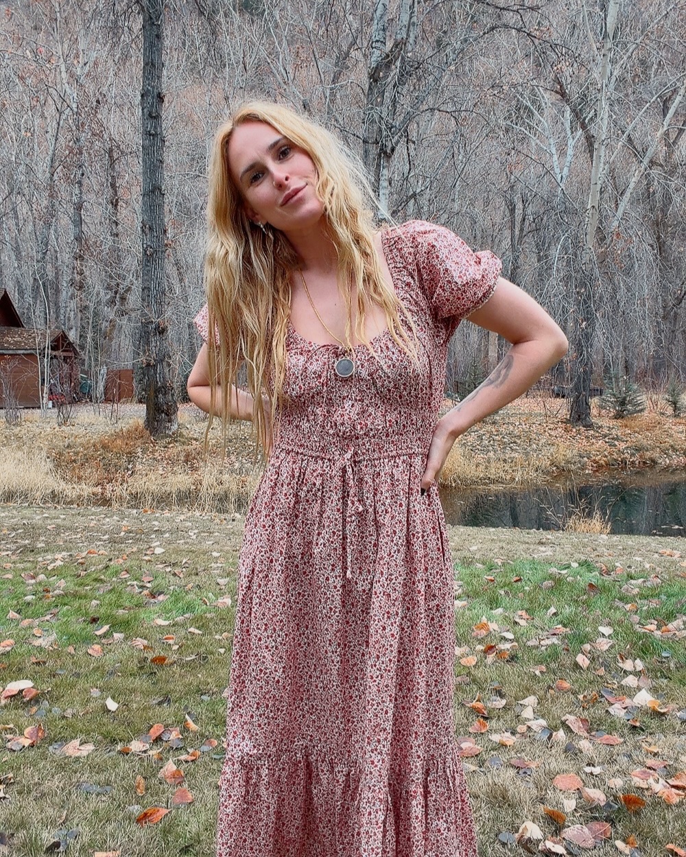 Smocked Floral Maxi Dress + Soft Puff Sleeves