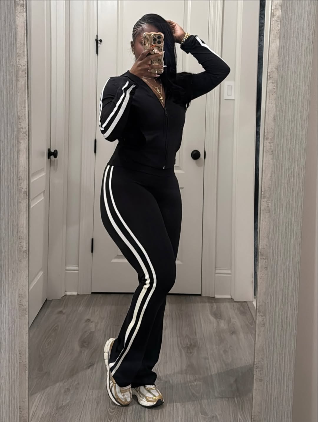 Zip-Up Track Jacket + Clean Stripe Leggings