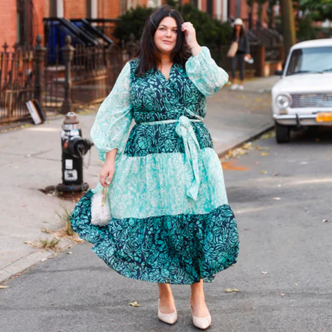 Tiered Printed Dress + Flowing Sleeves