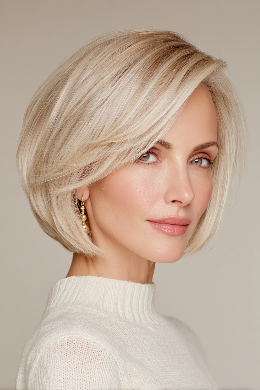 Polished Vanilla Layered Bob