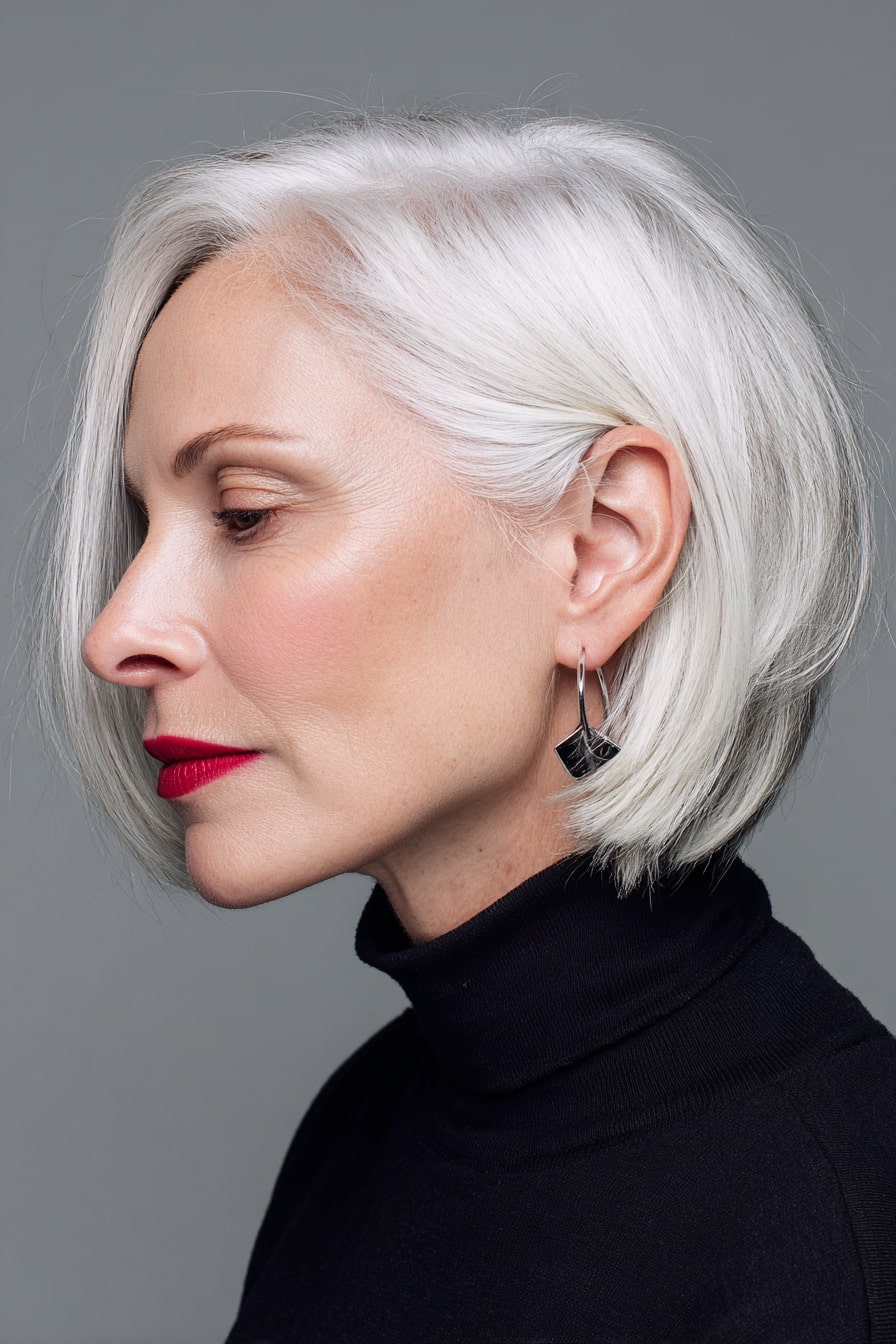 Sleek Platinum Contour Bob