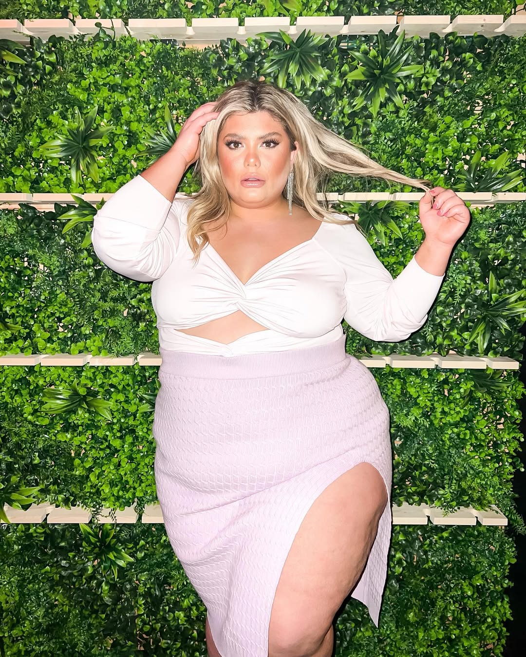 Twisted Crop Top + Soft-Slit Skirt